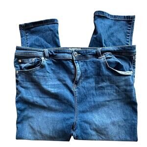 TORRID x Womens Super Soft Crop Midfit Super Skinny Blue Denim Jeans Size 18